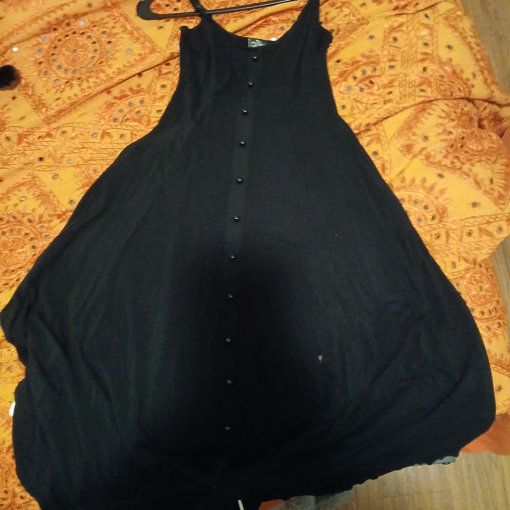 Black Button-Down Maxi Dress